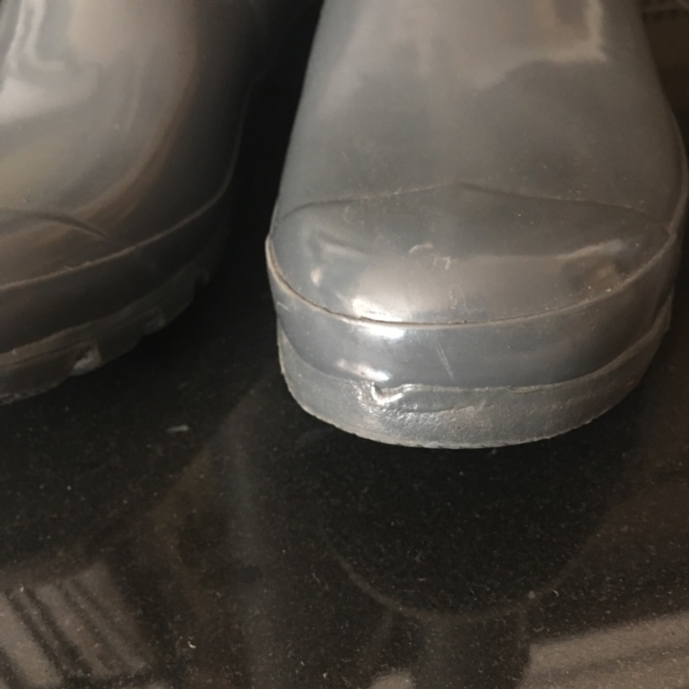 HUNTER Women Original Glossy Dark Grey Rubber Tall Rain Boots US 7M - Picture 5 of 7